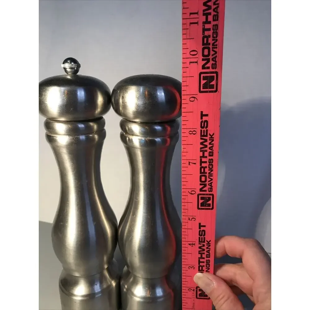 Olde Thompson Carbon Steel Salt & Pepper Shakers Stainless Steel 9.5